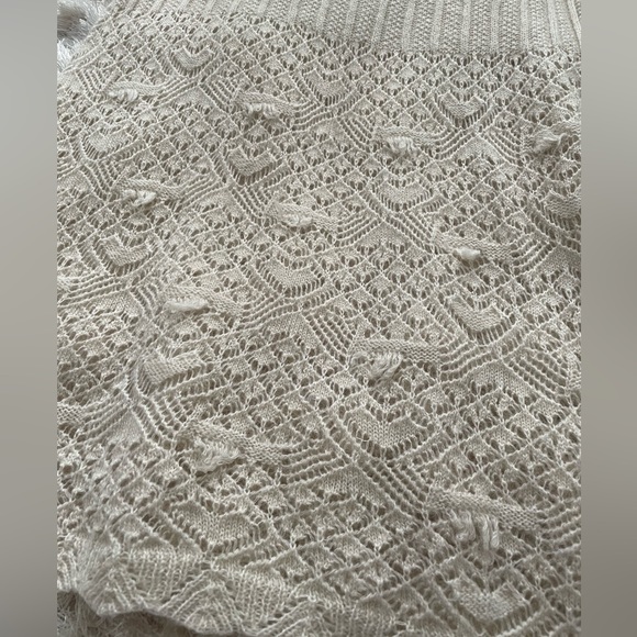 ZARA Pointelle Knit Dress Ecru Size M-L - Picture 7 of 8